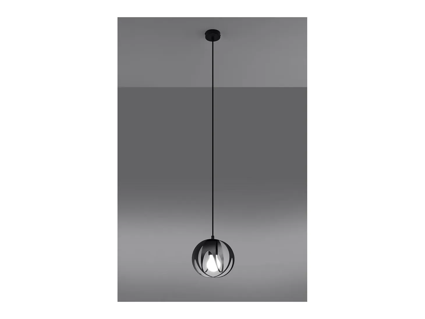 Sollux Lighting Tulos Plafón Colgante Esférico, Negro, 1x E27