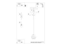 Sollux Lighting Tulos Plafón Colgante Esférico, Negro, 1x E27