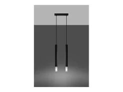 Sollux Lighting Wezyr Lámpara de Techo Colgante Bar, Negro, 2x G9