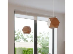 Sollux Lighting Woody Plafón Colgante Esférico, Madera Natural, 1x GU10