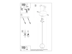 Sollux Lighting Woody Plafón Colgante Esférico, Madera Natural, 1x GU10