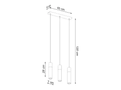 Sollux Lighting Zane Bar Lámpara de Techo Colgante Gris Hormigón, Madera Natural, 45cm