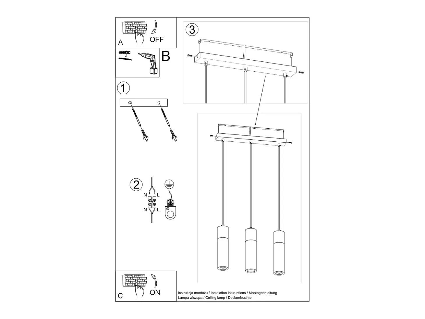 Sollux Lighting Zane Bar Lámpara de Techo Colgante Gris Hormigón, Madera Natural, 45cm