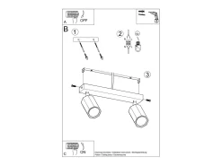 Sollux Lighting Zeke Foco de Techo Twin Octagon Roble Madera, 2x GU10