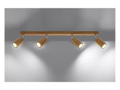 Sollux Lighting Zeke Foco de Techo Octágono Roble Barra Madera, 4x GU10