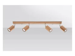 Sollux Lighting Zeke Foco de Techo Octágono Roble Barra Madera, 4x GU10