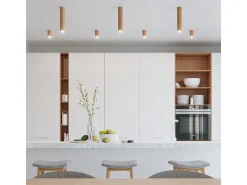 Sollux Lighting Zeke Foco empotrable octogonal de madera de roble, 30cm