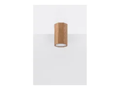 Sollux Lighting Zeke Foco empotrable octogonal de madera de roble, 30cm