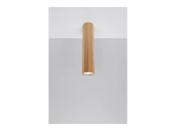 Sollux Lighting Zeke Foco empotrable octogonal de madera de roble, 17,5 cm