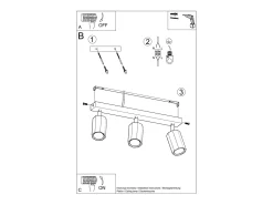 Sollux Lighting Zeke Foco de Techo Octágono Roble Barra Madera, 3x GU10