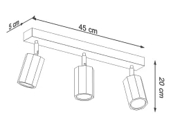Sollux Lighting Zeke Foco de Techo Octágono Roble Barra Madera, 3x GU10