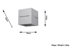 Sollux LOBO - 1 Light Up Down Wall Gris claro, G9