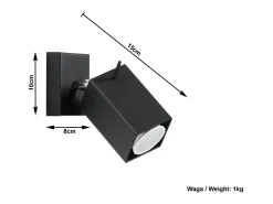 Sollux MERIDA - 1 foco de luz de pared Negro, GU10