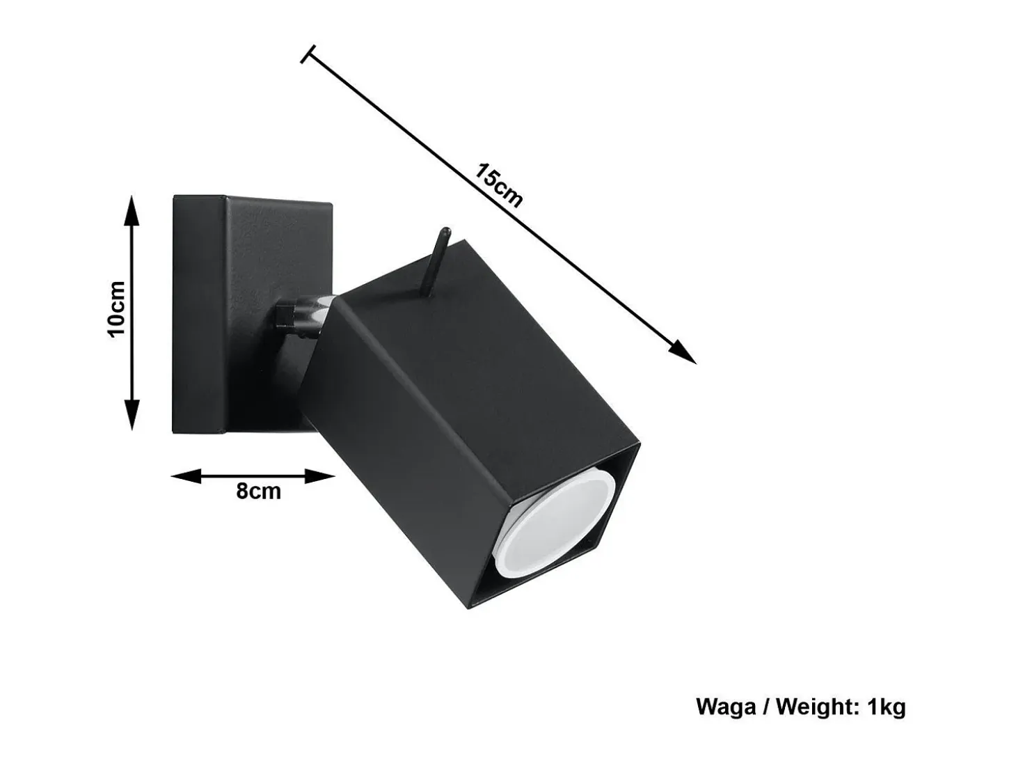 Sollux MERIDA - 1 foco de luz de pared Negro, GU10