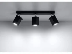 Sollux MERIDA - Barra de 3 focos de luz Negro, GU10