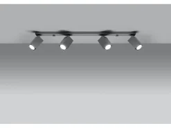 Sollux MERIDA - Barra de 4 focos de luz gris, GU10