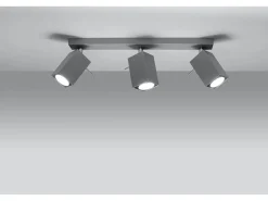 Sollux MERIDA - Barra de 3 focos de luz gris, GU10