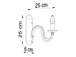 Sollux MINERWA - 1 luz de pared Vela Vela Blanca, E14