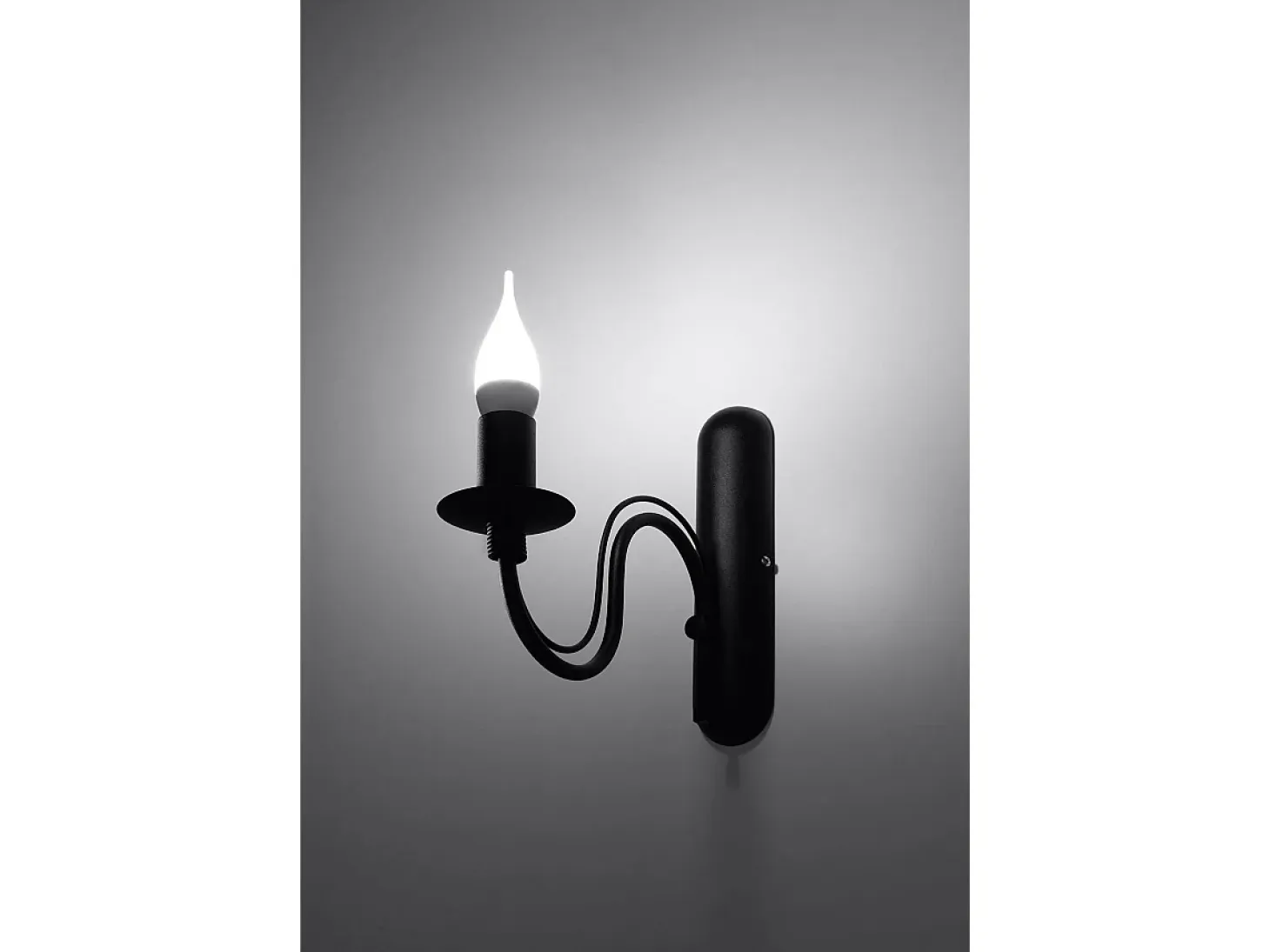Sollux MINERWA - 1 luz de pared Vela Vela Negra, E14
