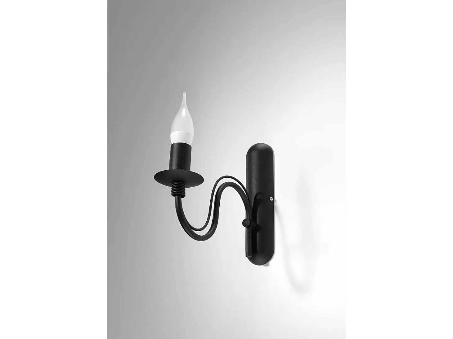 Sollux MINERWA - 1 luz de pared Vela Vela Negra, E14