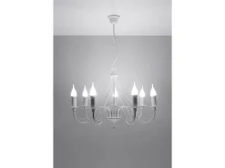 Sollux MINERWA - Lámpara de araña con brazos múltiples 7 luces blanca, E14