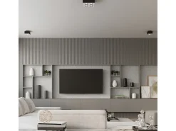 Sollux MONO - Lámpara de techo empotrada de 2 luces en blanco y negro, GU10