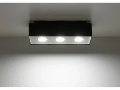 Sollux MONO - Lámpara de techo empotrada de 3 luces en blanco y negro, GU10