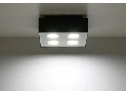 Sollux MONO - Lámpara de techo empotrada de 4 luces en blanco y negro, GU10