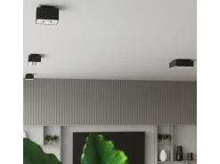 Sollux MONO - Lámpara de techo empotrada de 4 luces en blanco y negro, GU10