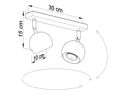 Sollux OCULARE - Barra de 2 focos de luz blanca, GU10