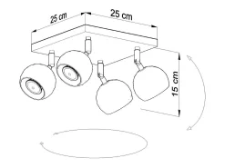 Sollux OCULARE - Cluster de 4 focos de luz blanco, GU10