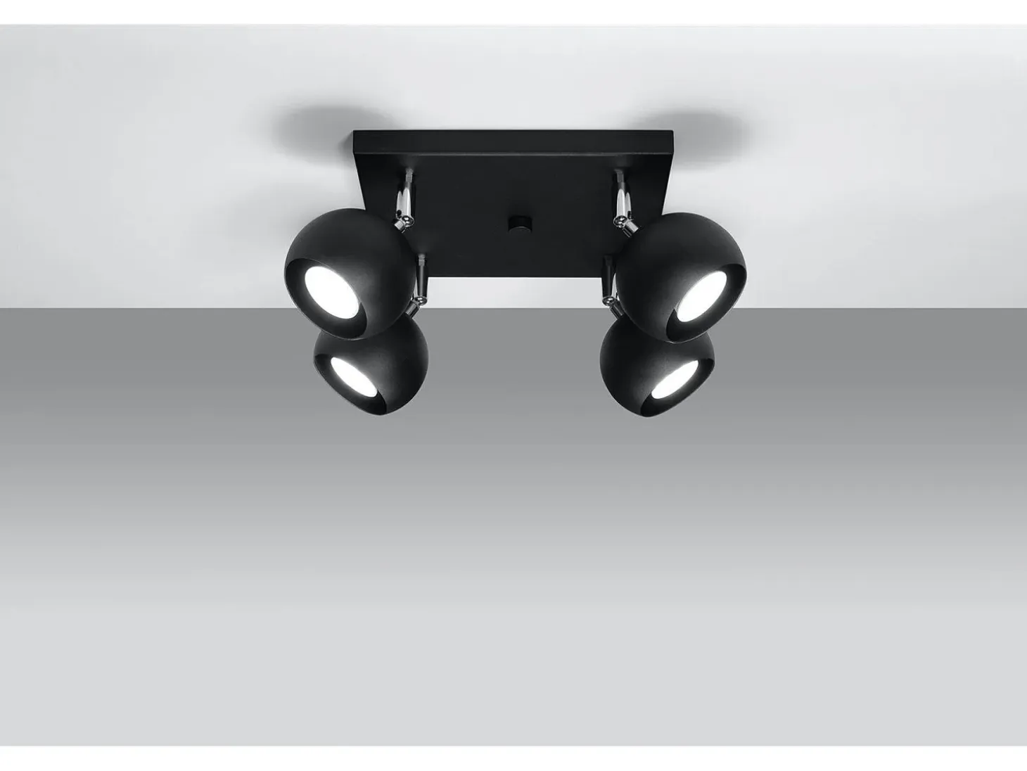 Sollux OCULARE - Cluster de 4 focos de luz negro, GU10