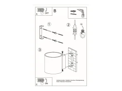 Sollux ORBIS - 1 Light Up Down Wall Gris claro, G9
