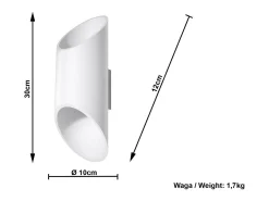 Sollux PENNE - 1 lámpara de pared Light Up Down Blanca, G9