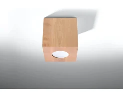 Sollux QUAD - 1 Downlight de superficie de madera natural, GU10