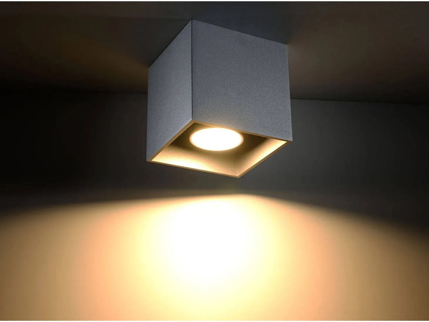 Sollux QUAD - 1 Downlight de superficie gris, GU10