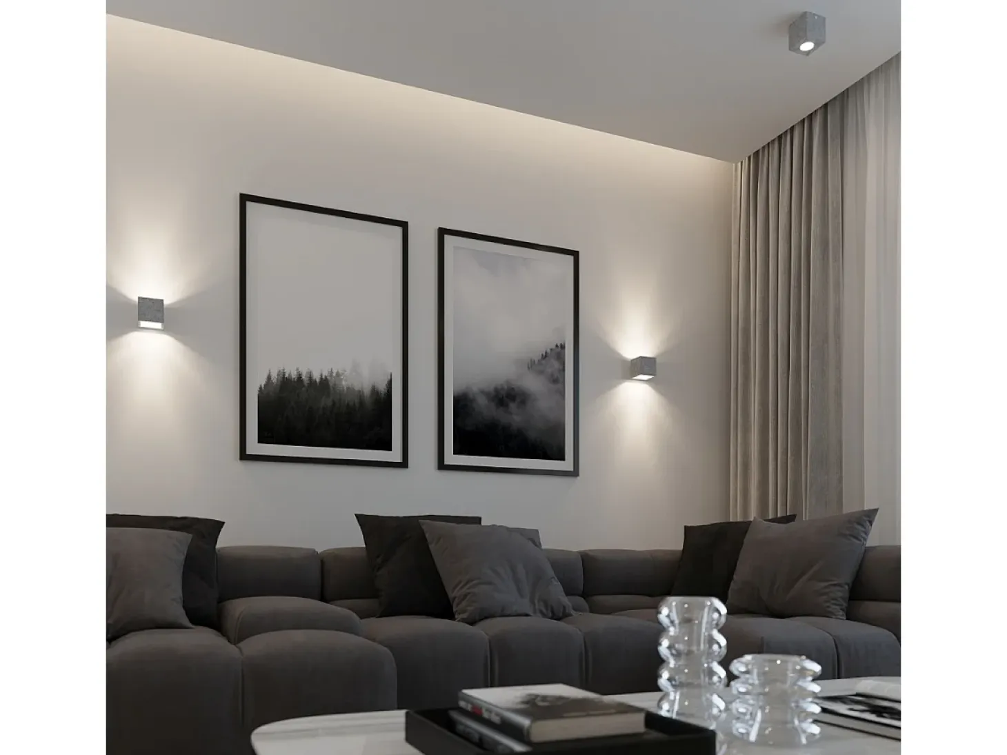 Sollux QUAD - 1 Downlight de superficie de luz blanco apagado, GU10