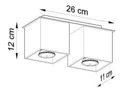 Sollux QUAD - 2 Downlight montado en superficie gris, GU10