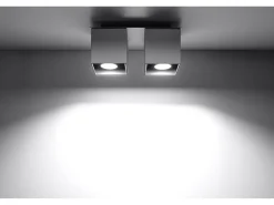 Sollux QUAD - 2 Downlight montado en superficie gris, GU10