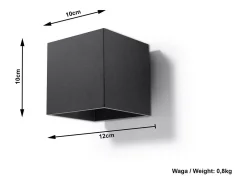 Sollux QUAD - 1 lámpara de pared Light Up Down Negra, G9