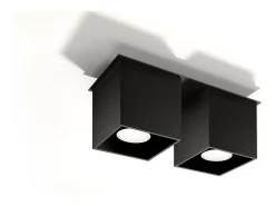 Sollux QUAD - Downlight montado en superficie de 2 luces Negro, GU10