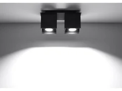 Sollux QUAD - Downlight montado en superficie de 2 luces Negro, GU10