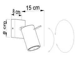 Sollux RING - 1 foco de luz de pared gris, GU10