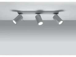 Sollux RING - Barra de 3 focos de luz gris, GU10