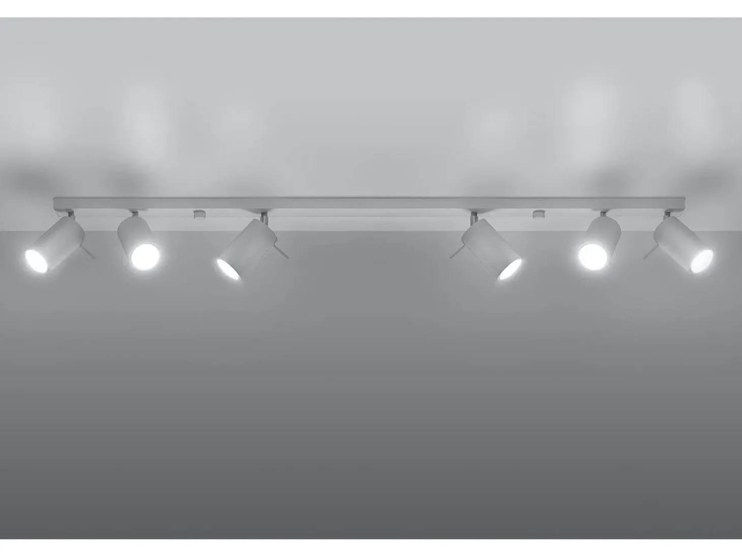 Sollux RING - Barra de 6 focos de luz blanca, GU10