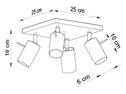 Sollux RING - Cluster de 4 focos de luz gris, GU10