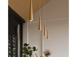 Sollux Sula Lámpara de Techo Suspendida Cluster Madera Natural