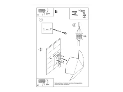 Sollux TRE - Aplique de pared 2 luces Negro, G9