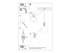 Sollux UGO - 1 Light Globe colgante blanco, cromo, E27