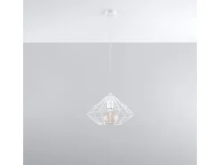 Sollux UMBERTO - Lámpara colgante de techo tipo jaula con 1 luz blanca, E27